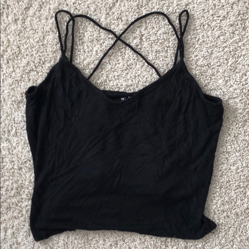 Black strappy tank